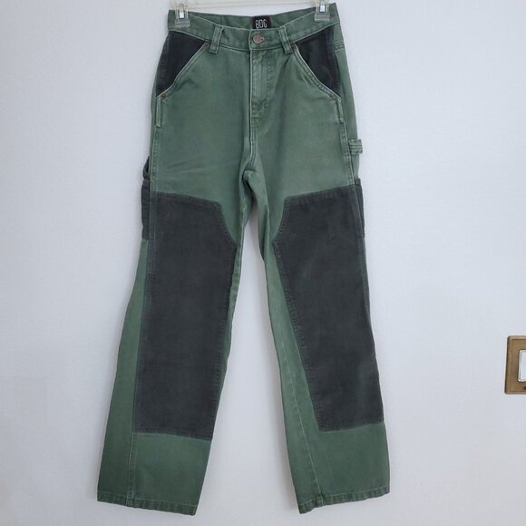 BDG Urban Outfitters Jack High-Waisted Carpenter Jean – Olive Green Corduroy 25 - Picture 3 of 13